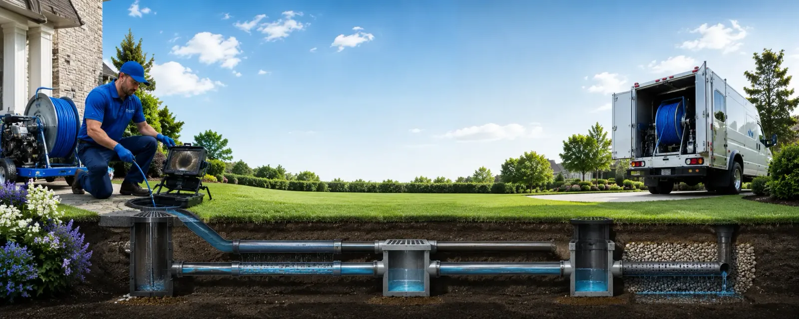 Outdoor drain cleaning information for Center, NE